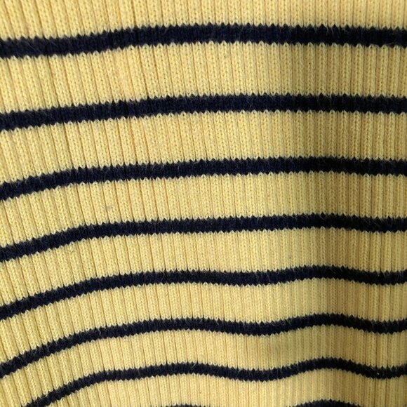 Womens Vintage Tommy Hilfiger Striped Cotton Turtle Neck Sweater XL Yellow Blue - Picture 8 of 12